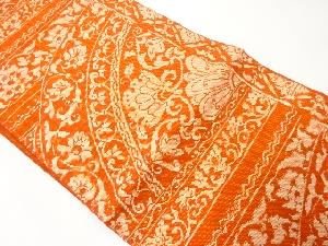 リサイクル　手織り真綿紬 花更紗模様織り出し名古屋帯